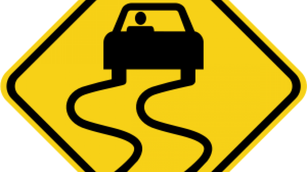 Warm, Windy Weather Making Sask - Slippery When Wet Sign (980x551), Png Download
