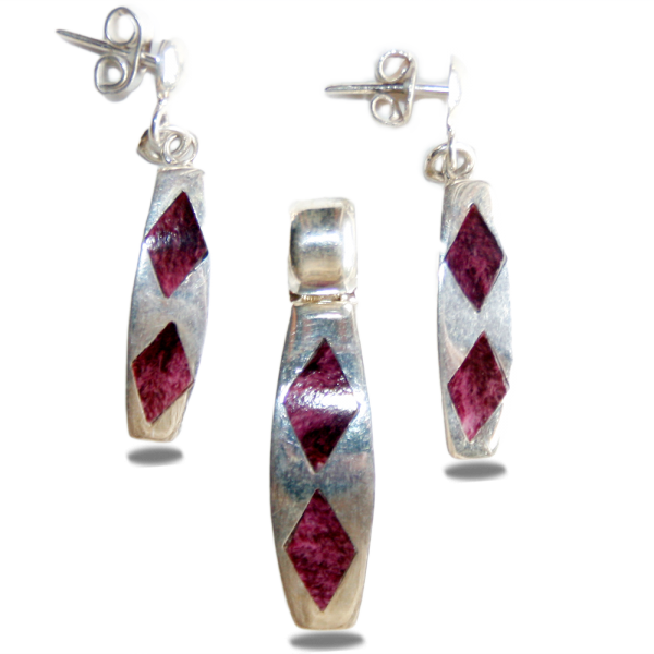 Klassisk Smykkesæt Med Vedhæng Og Øreringe I Sølv Med - Silver (600x600), Png Download