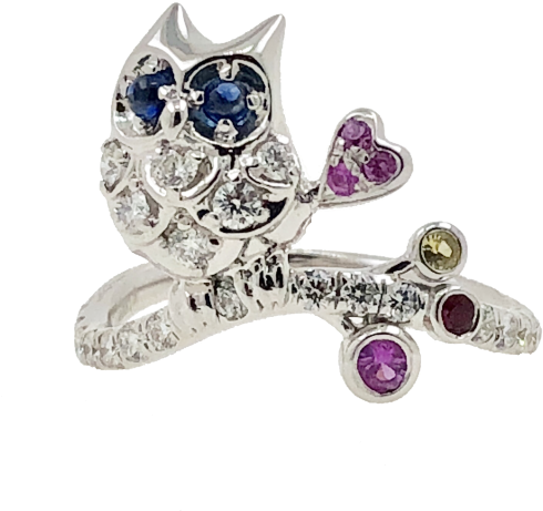 Bardens Owl Ring - Owl Ring Jewelry Png Transparent (640x640), Png Download