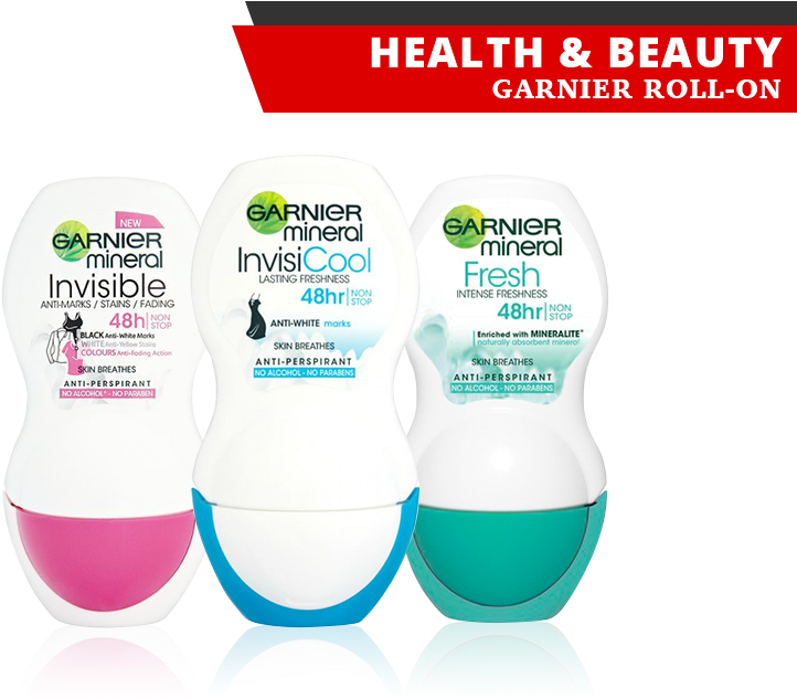 Garnier Deodorant Roll On 50ml - Garnier Invisi Mineral Cool Deodorant 50ml Roll-on (909x688), Png Download