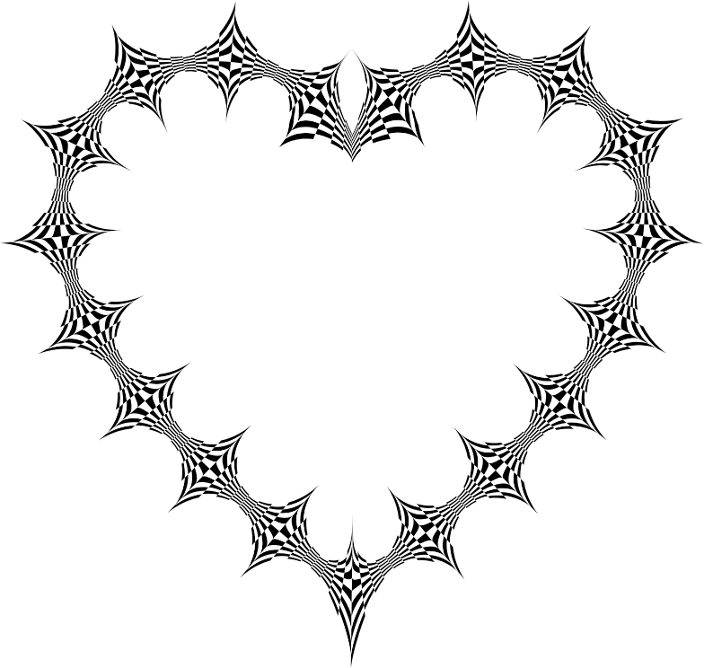 Stylized Checkered Geometric Heart - Heart And Paw Frame (784x744), Png Download