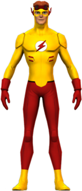 Flash Man 3d Model - Wally West Young Justice Suit (580x759), Png Download