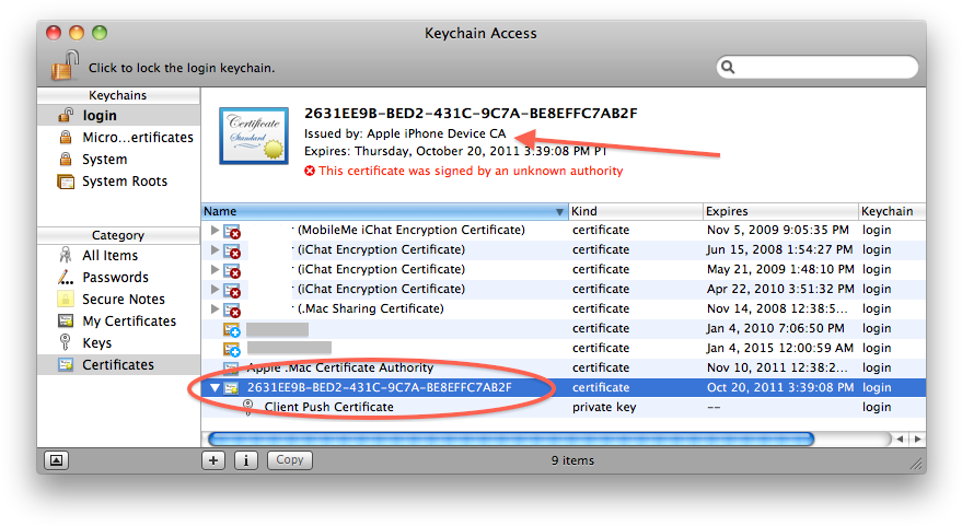 The Certificate Will Be In The "log-in" Keychain, And - Iphone (892x494), Png Download