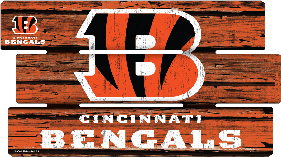 Please Log In To See Price Or Purchase This Item - Cincinnati Bengals 14x25 Painted Fence Wood Sign (1050x1050), Png Download