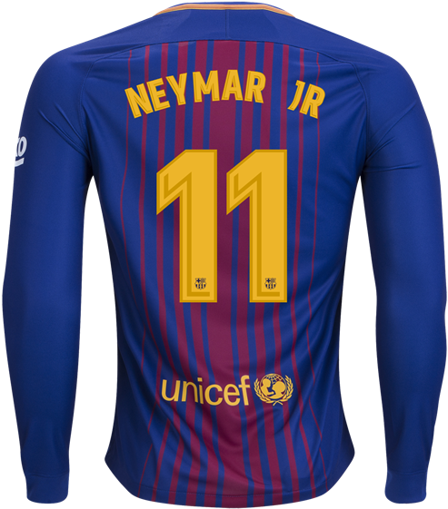 Nike Neymar Barcelona Long Sleeve Home Jersey 17/18 - Barcelona Trikot Dembele (600x600), Png Download