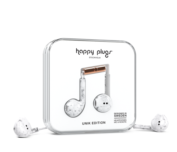 Happy Plugs Earbud Plus White Marble - Happy Plugs Earbud Plus - White Marble (600x600), Png Download