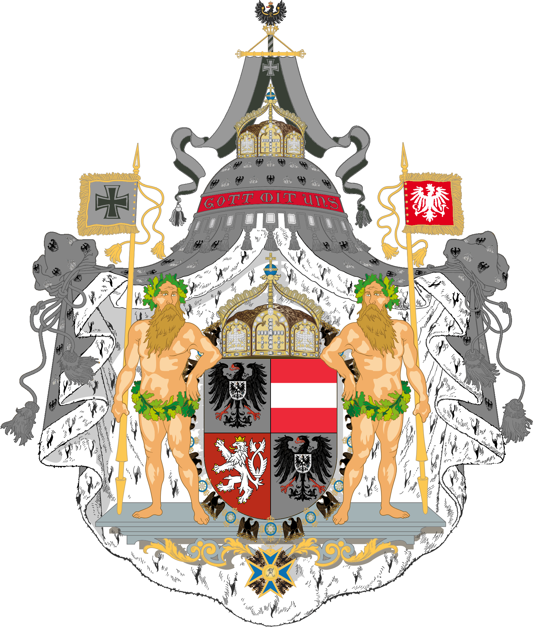 Coat Of Arms Of The United Empire Of Germany And Austria - Imperial Austrian Coat Of Arms (1700x2000), Png Download