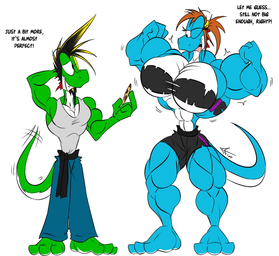 Sirena Bulks Up - Cartoon (988x937), Png Download