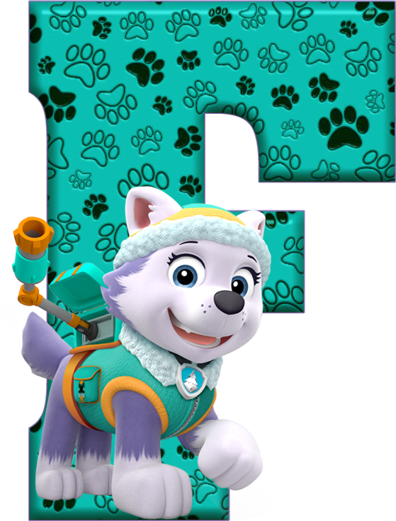 *✿**✿*f*✿**✿*de Alfabeto Decorativo - Abecedario De Patrulla Canina (559x736), Png Download