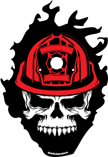 Firefighter Skull With Flames Decal - Spartan Helmet Logo Red (600x600), Png Download