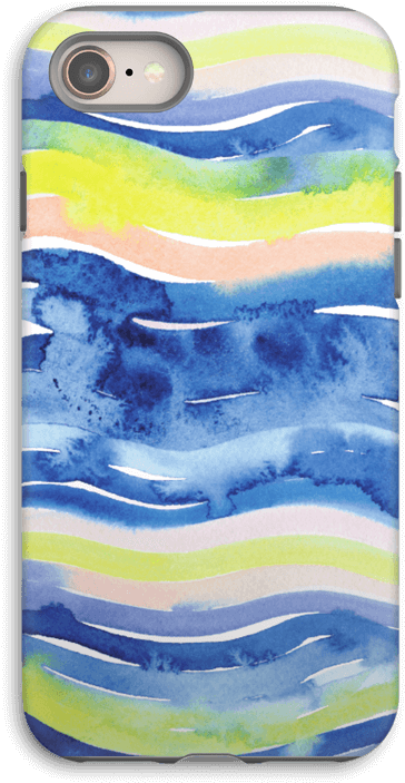 Wavy Blue Case Iphone 8 Tough - Iphone Xs (497x800), Png Download