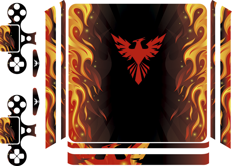 Phoenix Flames Ps4 Skin Sticker - Zazzle Flammen Des Phoenix Puzzle (800x573), Png Download