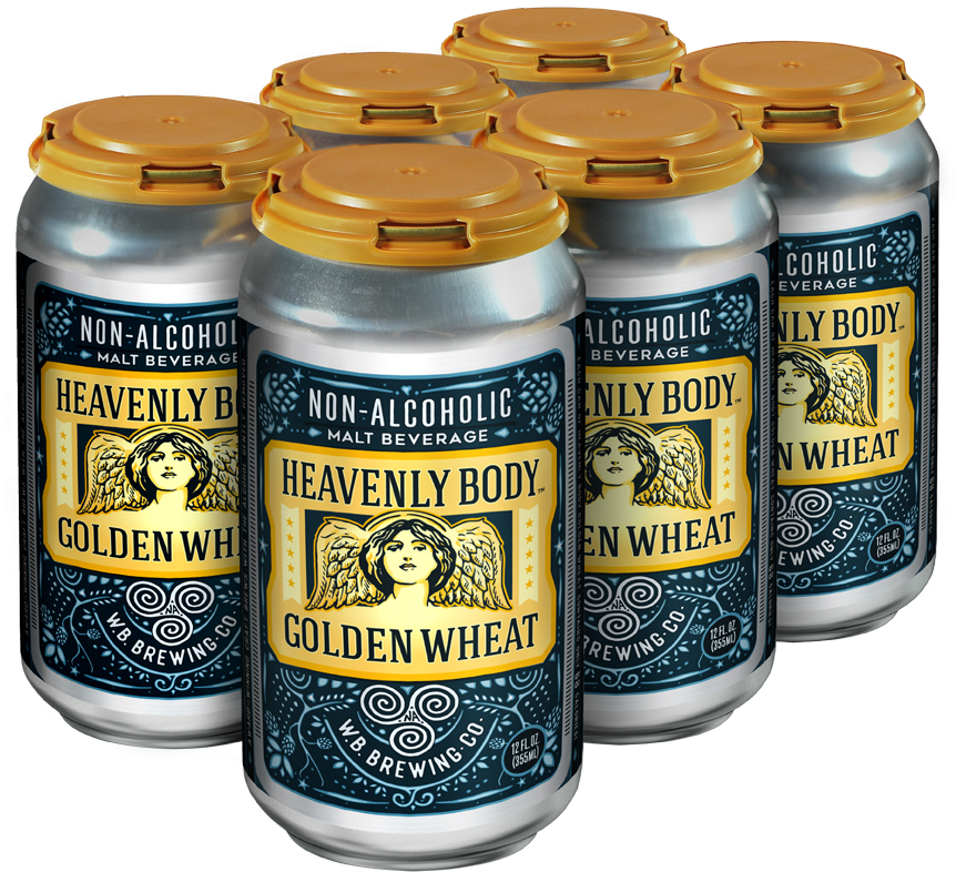 Heavenly Body Golden Wheat - Wellbeing Brewing Non-alcoholic Craft Beer - 68 Calories (900x900), Png Download