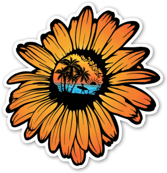 Sunflower Surf Sticker - African Daisy (580x600), Png Download