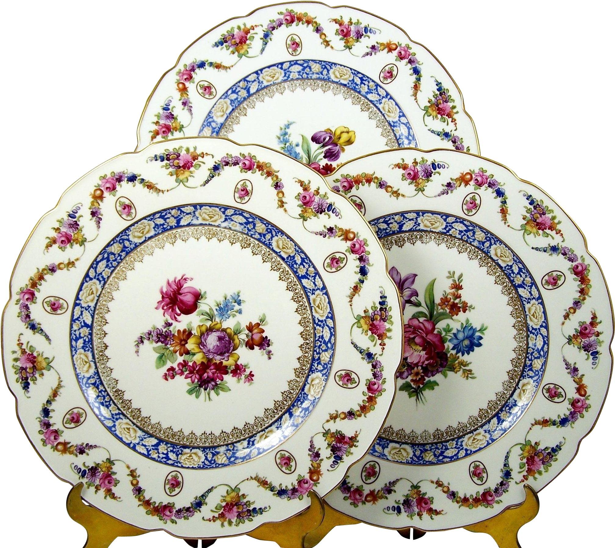 Set Of 12 Carl Schumann Rheinland 11" Dinner Plates - Dresden Flowers Baby Blanket (2015x2015), Png Download