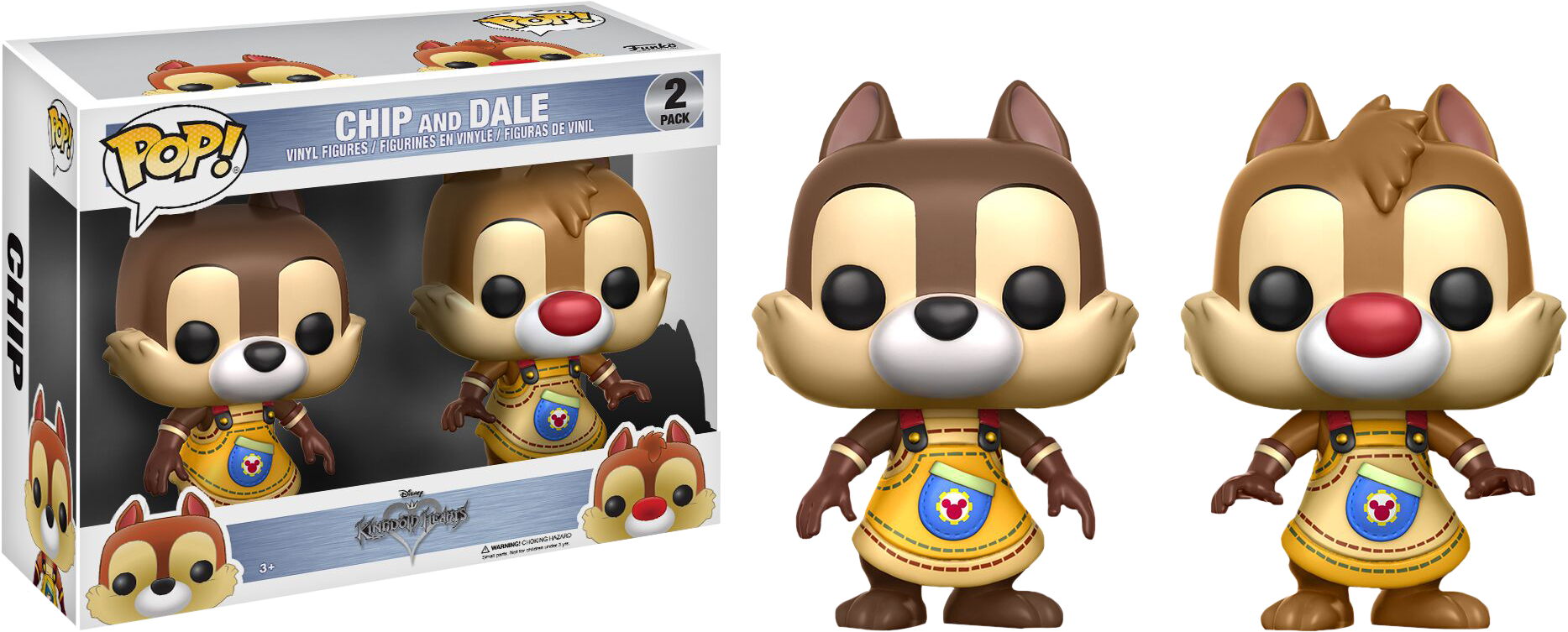 Chip & Dale Pop Vinyl Figure 2-pack - Kingdom Hearts Chip And Dale Funko Pop (1867x753), Png Download