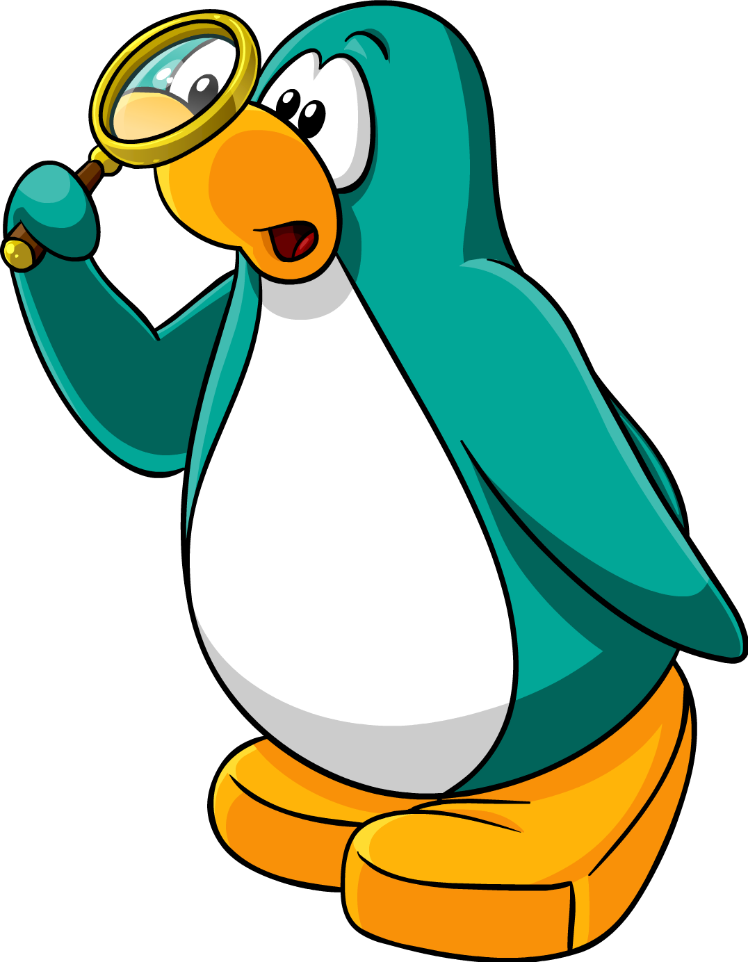 Norman Swarm - Penguin With Magnifying Glass (1076x1384), Png Download