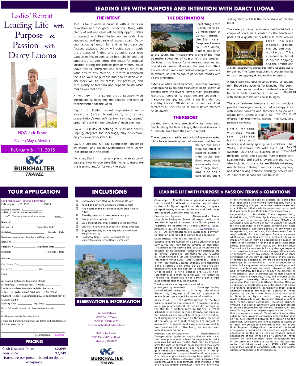 Darcy Luoma Brochure Front And Back Combined - Riviera Maya (1008x1217), Png Download