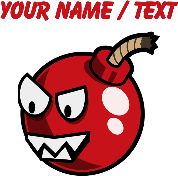 Custom Cartoon Cherry Bomb Flask Necklace - Bomb Clipart Transparent (700x700), Png Download