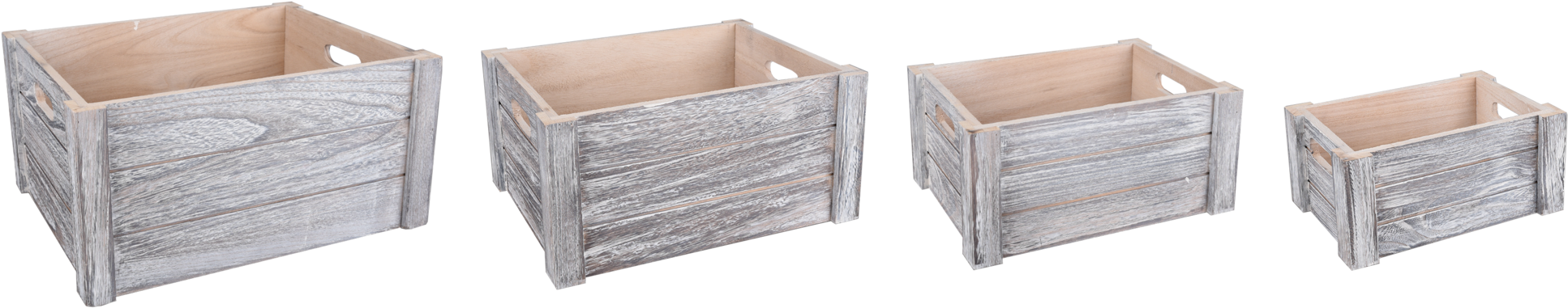 Wooden Box Whitewash - Box (2048x650), Png Download