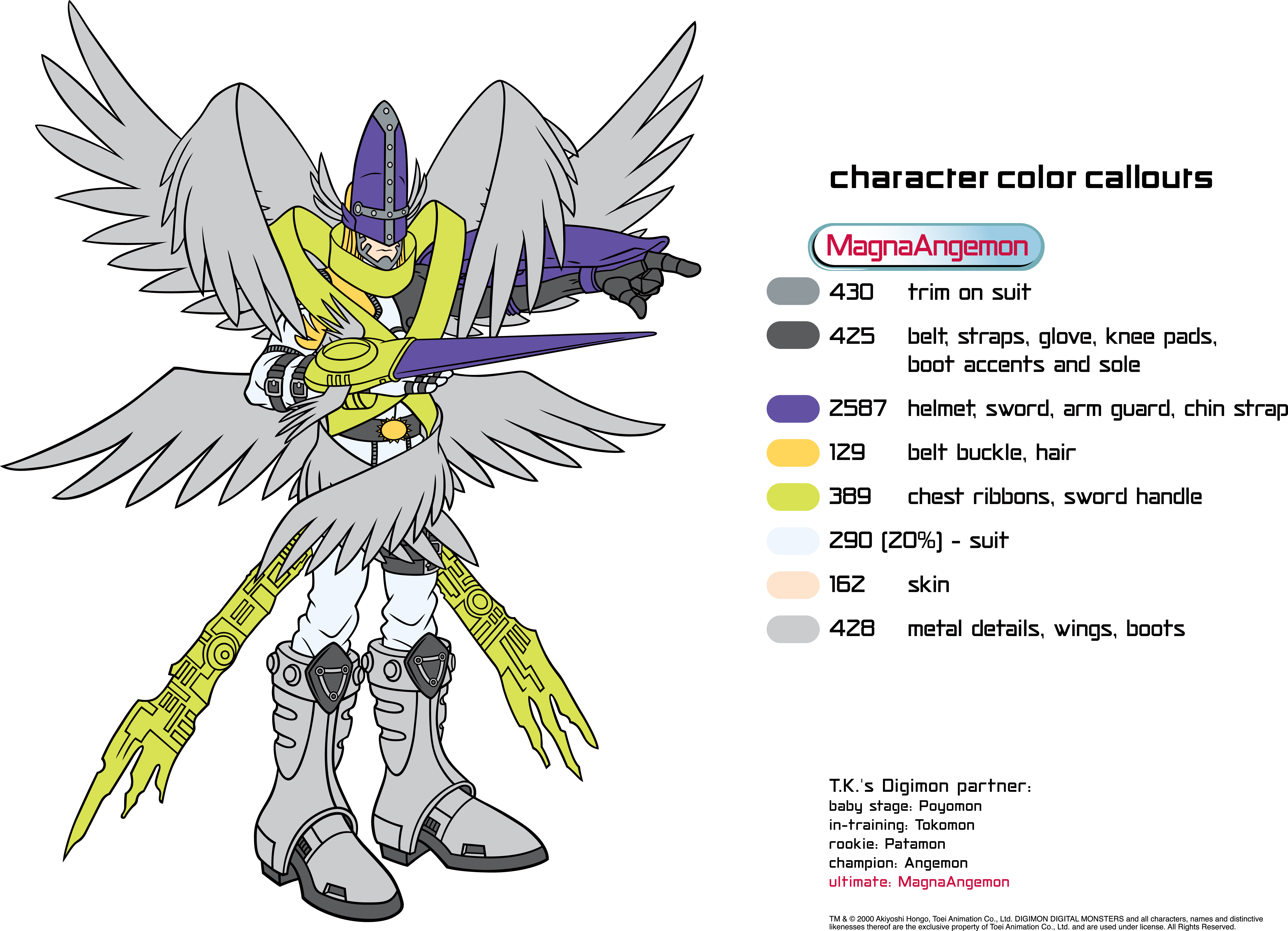Download Link - Angemon Color Character Callout (6112x4416), Png Download