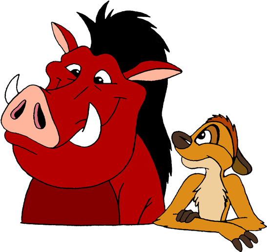 Timon Looking At Pumbaa - Timon And Pumbaa Png (588x550), Png Download