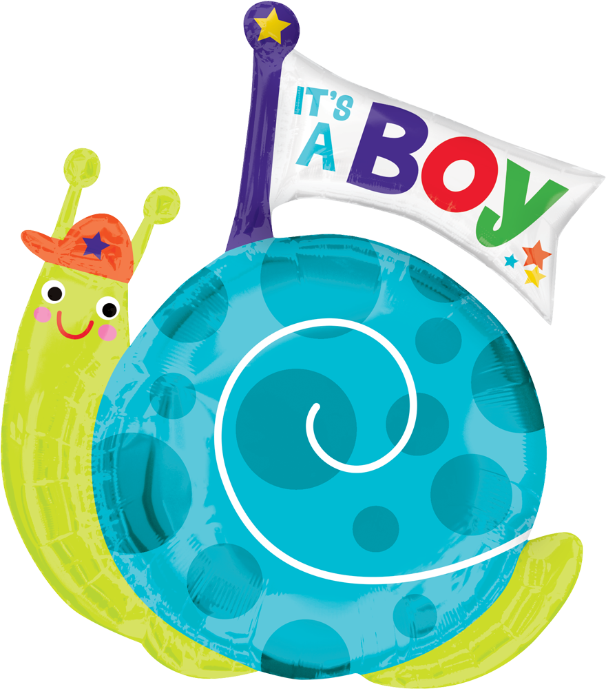 33660/02 - 29" Jumbo It's A Boy Snail Balloon - Mylar Balloons (1000x1000), Png Download