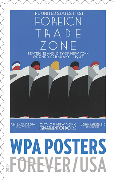 Wpa Posters Forever Stamp - Foreign Trade Zone Posters (600x600), Png Download