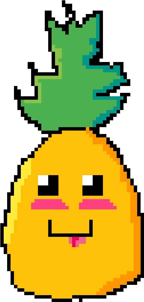 Kawaii Pineapple - Pixel Art Circle (1200x1200), Png Download
