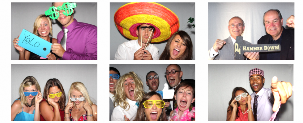 Assorted Photo Booth Pics With Popular - Collage (980x400), Png Download