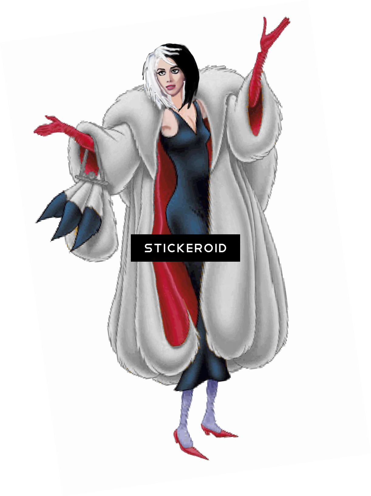 Cruella De Vil Cartoons Disney - Portable Network Graphics (1222x1632), Png Download