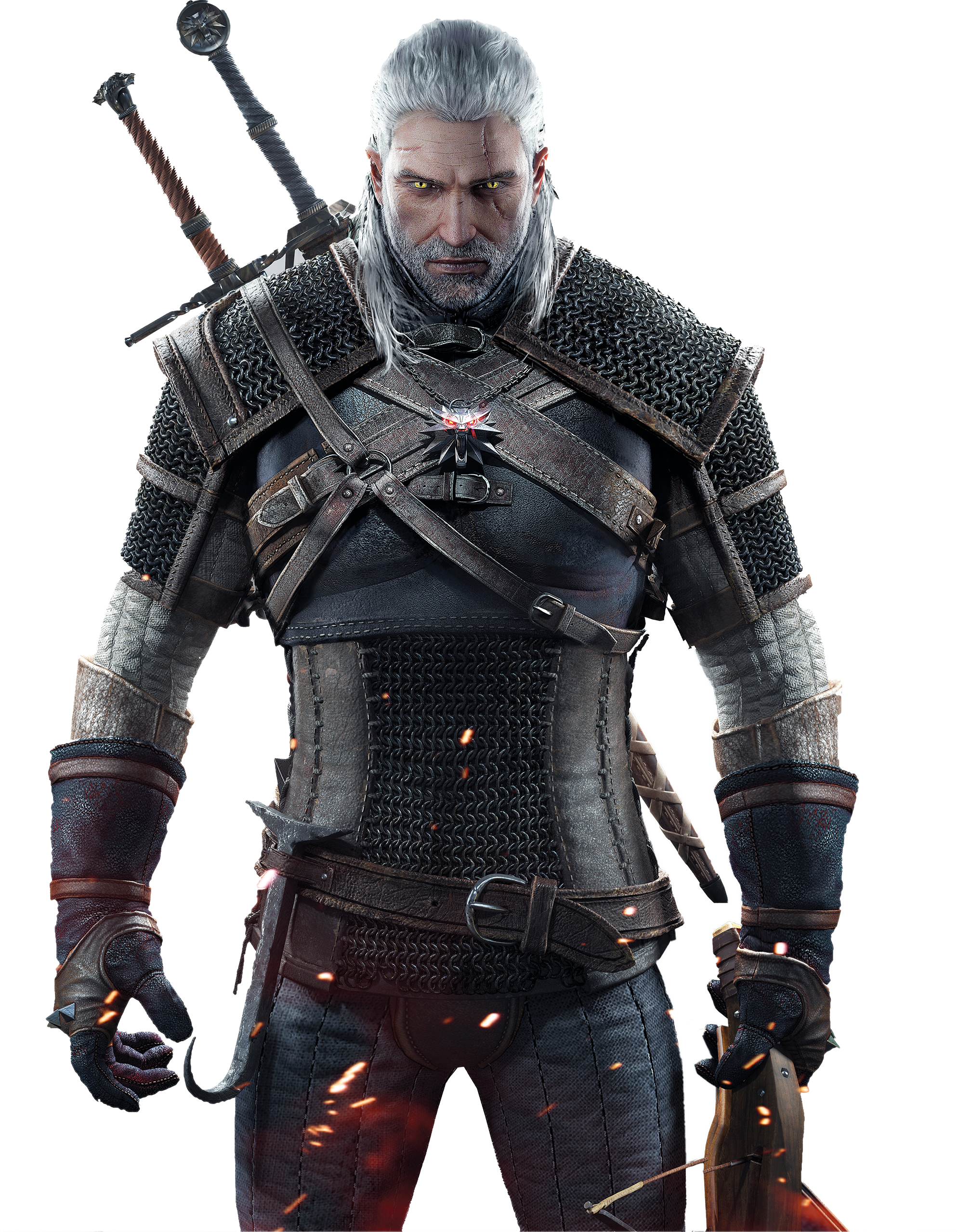 Geralt Of Rivia Witcher 3 Art Render (1987x2559), Png Download