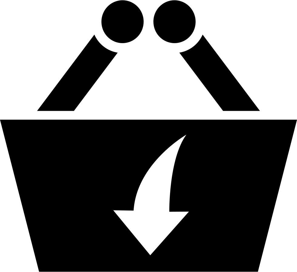 Commercial Basket With Down Arrow Symbol Comments - Icon (980x896), Png Download