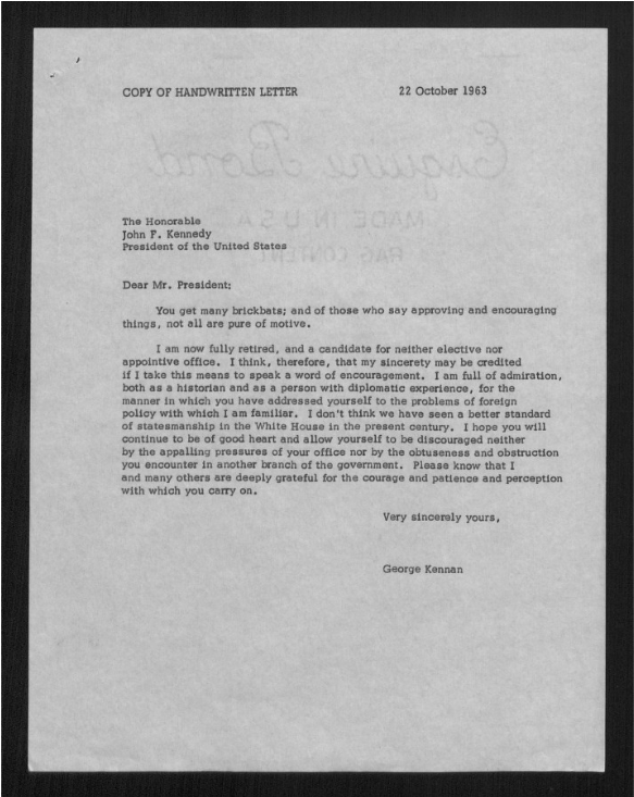 Typescript Of George Kennan's Handwritten Note To John - Document (1129x732), Png Download