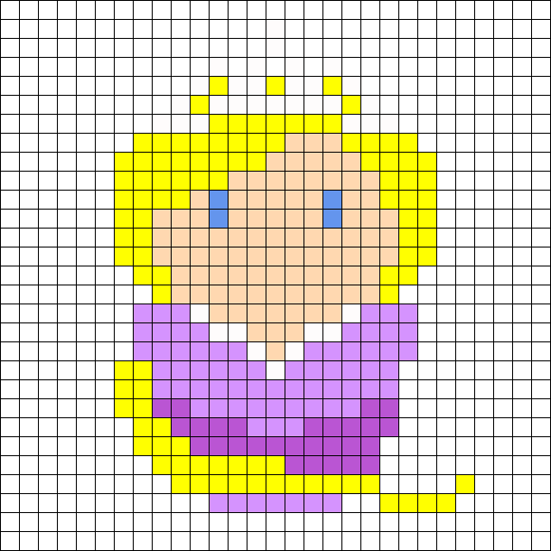 Rapunzel Perler Bead Pattern - Bead (610x610), Png Download