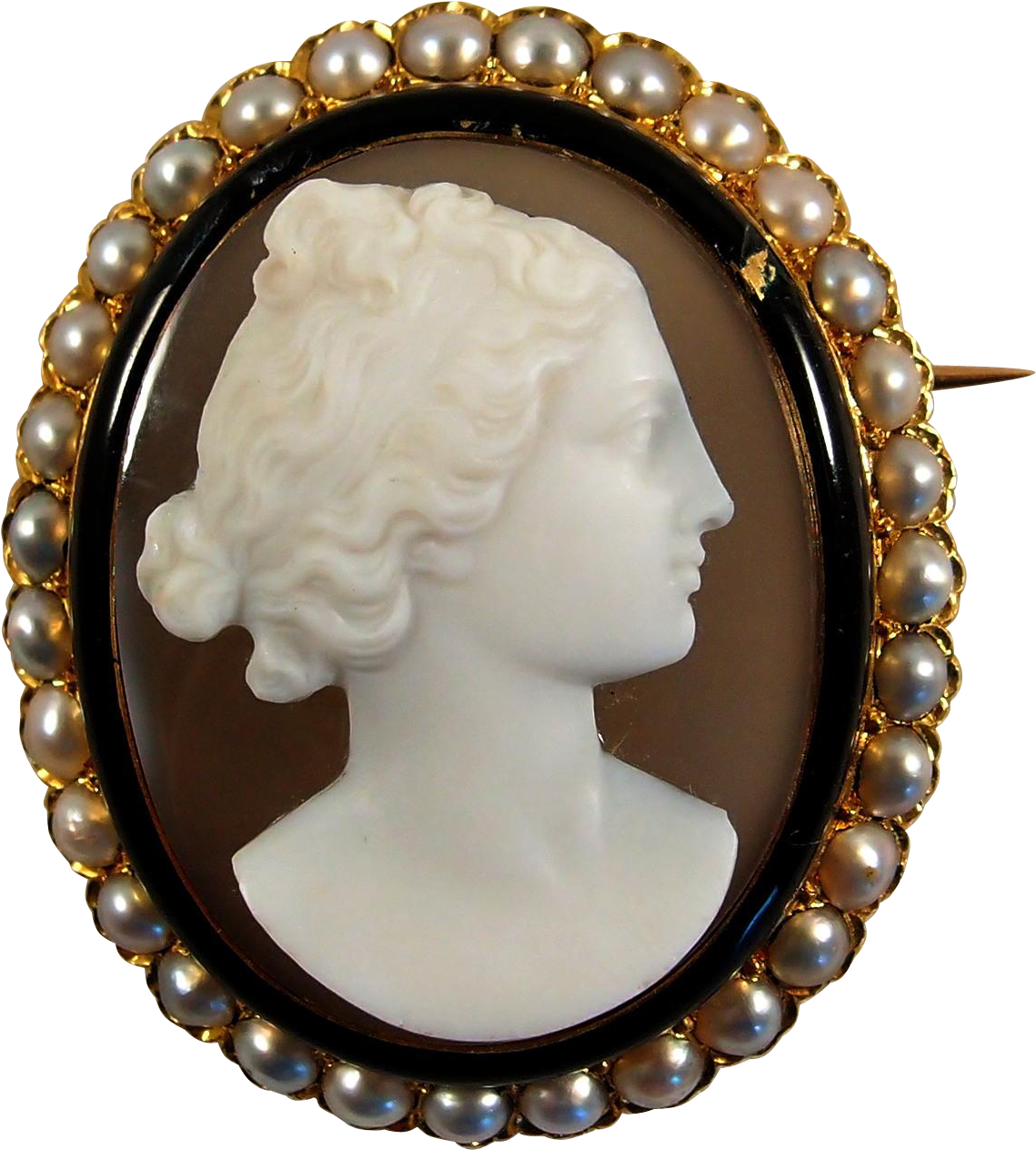 Fabulous Italian Cameo Brooch With 18k Solid Gold, - Outstanding Italian Cameo Brooch With 18k Solid Gold, (1263x1263), Png Download