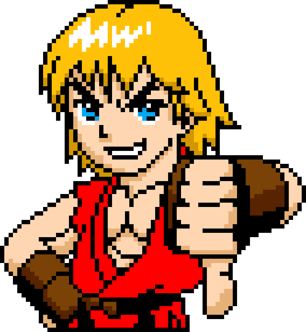 Ken Masters - Pixel Art Ken (1065x1155), Png Download