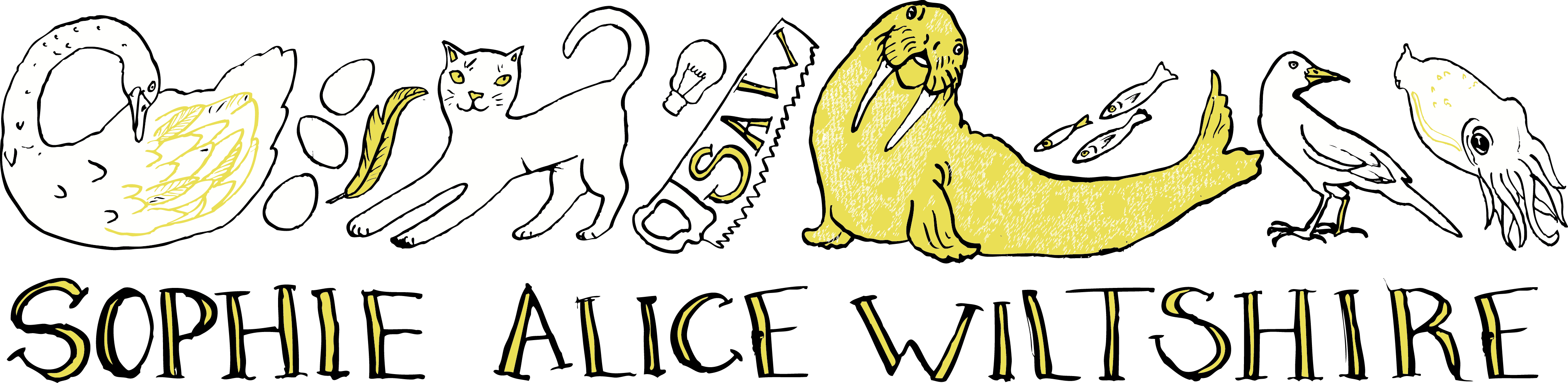 Giant Squid And Diver Print - Illustration (4060x991), Png Download