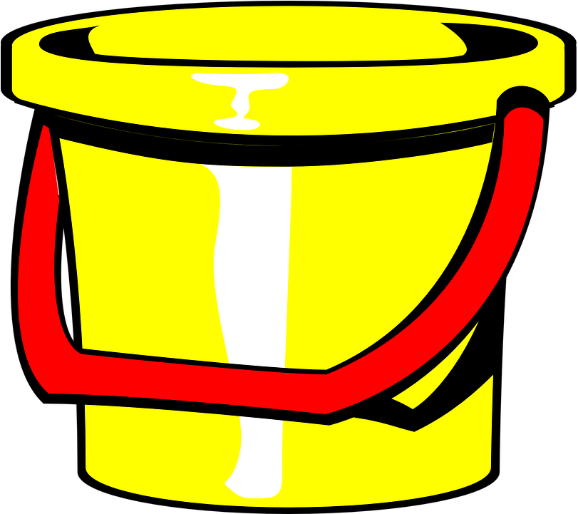 Bucket Clipart Ember - Yellow Bucket Png (865x720), Png Download
