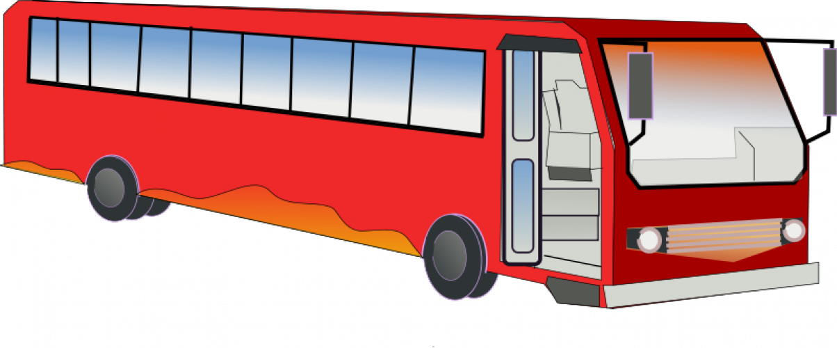 Bus Vector - Means Of Transport Bus (1204x500), Png Download