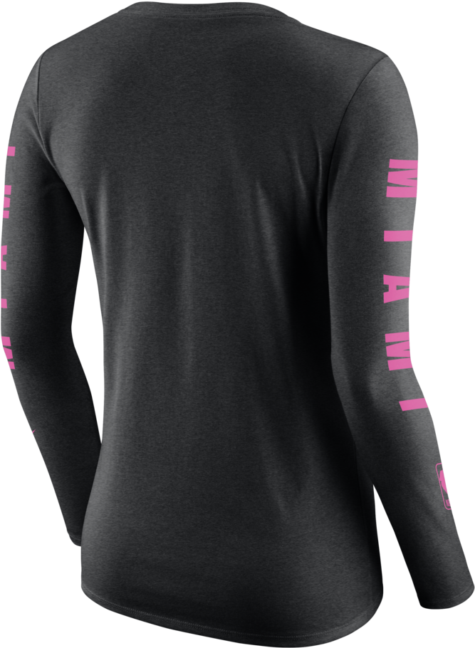 Nike Miami Heat Vice Nights Ladies Long Sleeve Tee - Long-sleeved T-shirt (1024x1024), Png Download