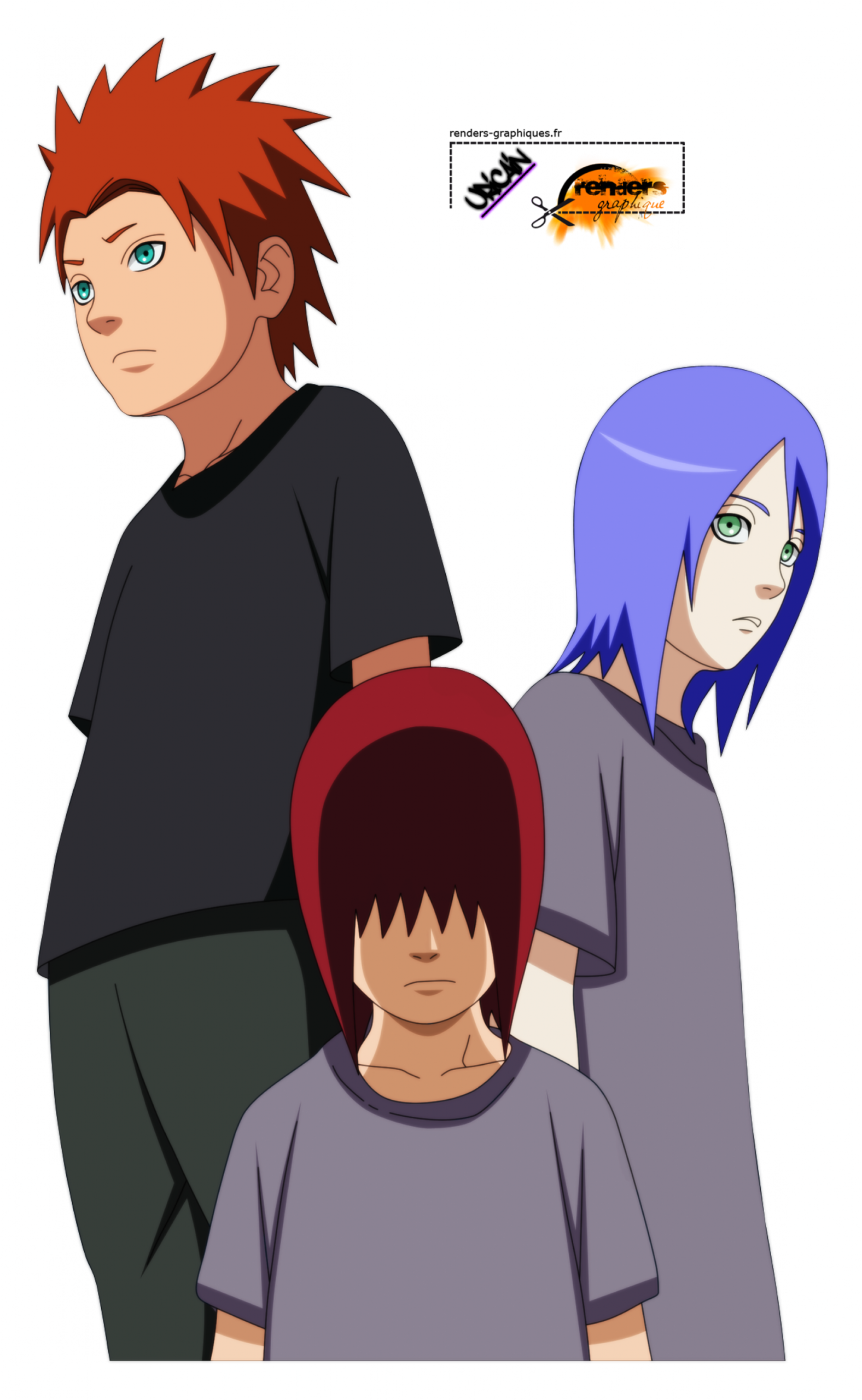 Little Naruto Kids Images Nagato, Yahiko, Konan Hd - Nagato Yahiko Konan (1576x2560), Png Download