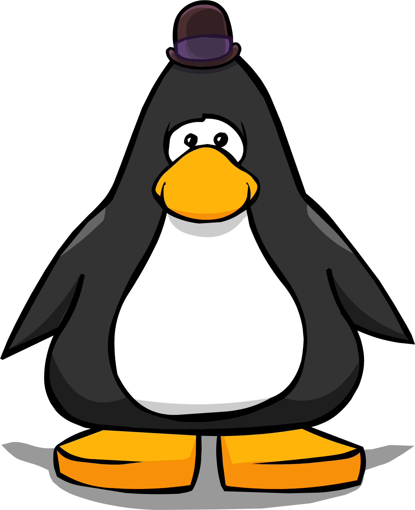 Bing Bong's Hat On A Player Card - Club Penguin Black Penguin (1380x1695), Png Download
