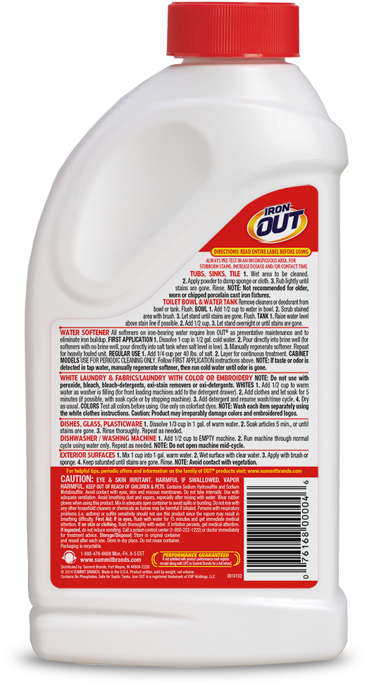 Iron Out Rust Stain Remover Package Back - Stain (600x1024), Png Download