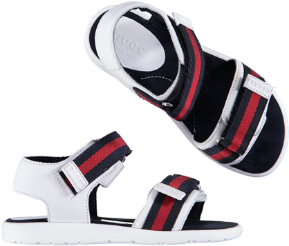 Gucci Boys Stripe Velcro Navy Sandals Cloudo Contemporary (600x600), Png Download