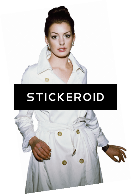 Anne Hathaway白色大衣 - Anne Hathaway白色大衣 - Anne Hathaway (458x676), Png Download