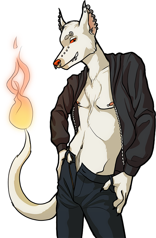 Damien The Hellhound Hells Bartender By - Bad Dragon (592x900), Png Download