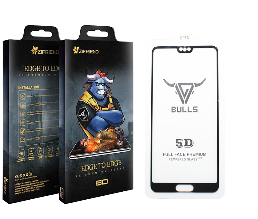 Fivx Zifriend 6d Premium Tempered Glass For Huawei - Cartoon (1000x742), Png Download