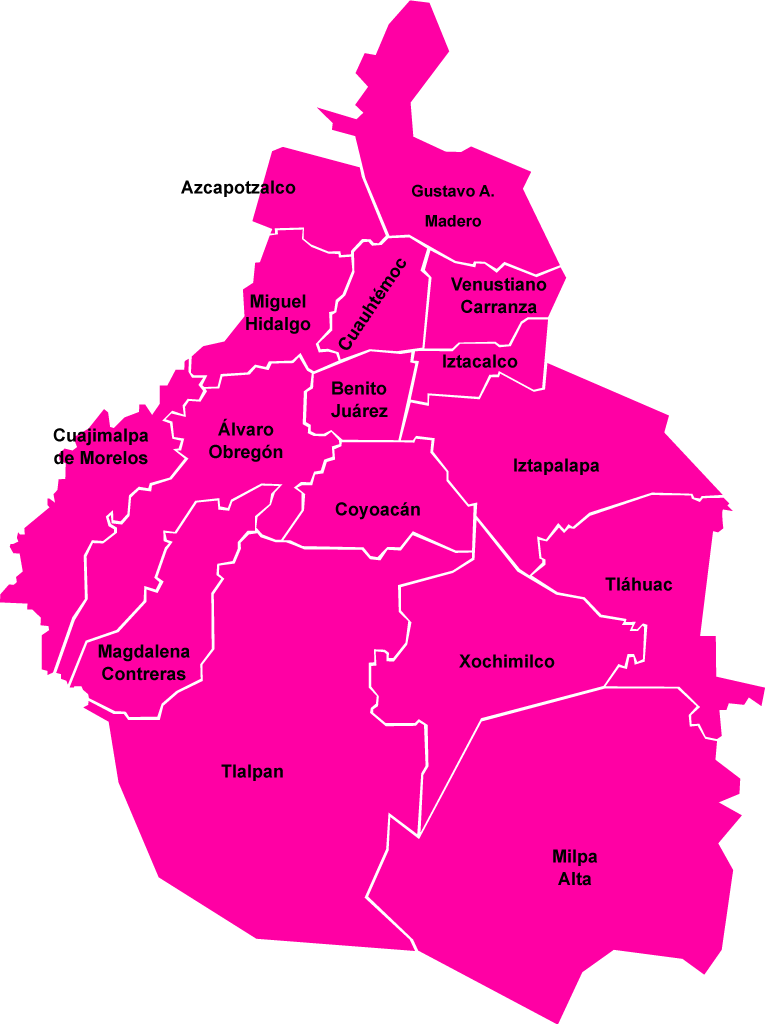 Delegaciones De La Ciudad De México - Mapa Politico De Mexico Df (765x1024), Png Download