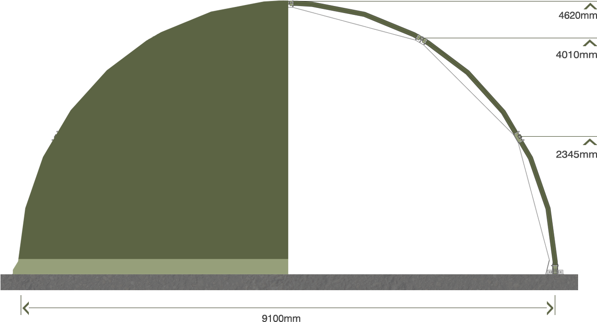 Military Rds Shelter Span Sizes - Library (1200x730), Png Download